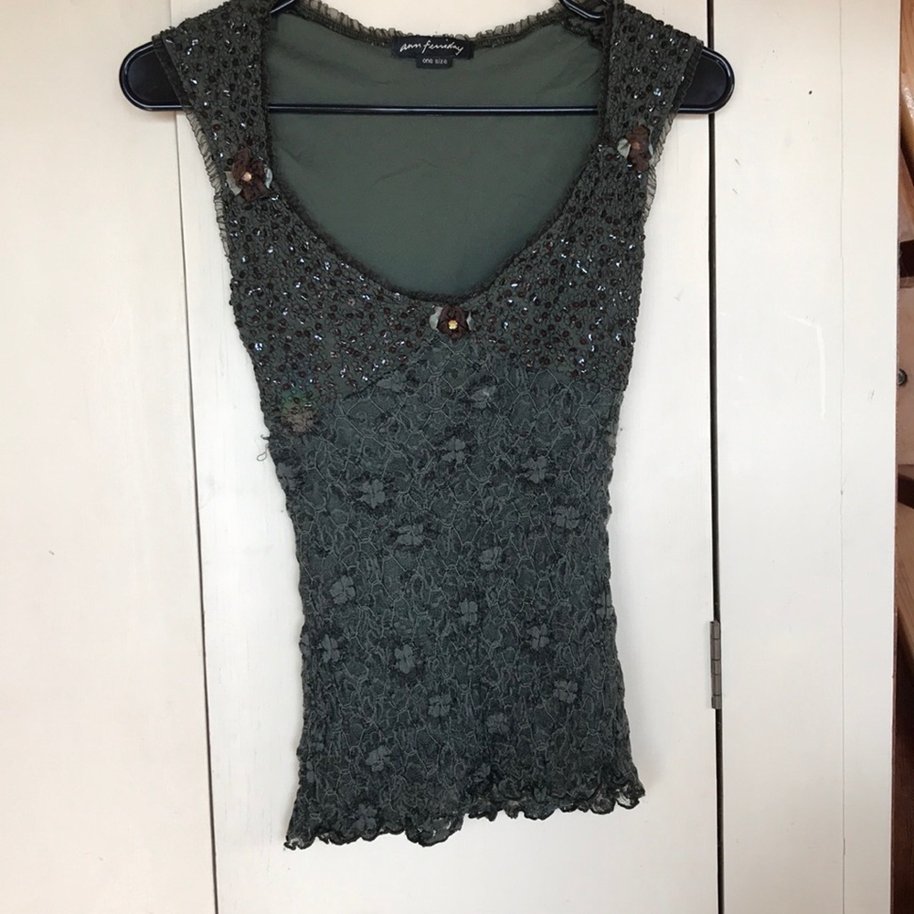 Ann Ferriday top deep green S